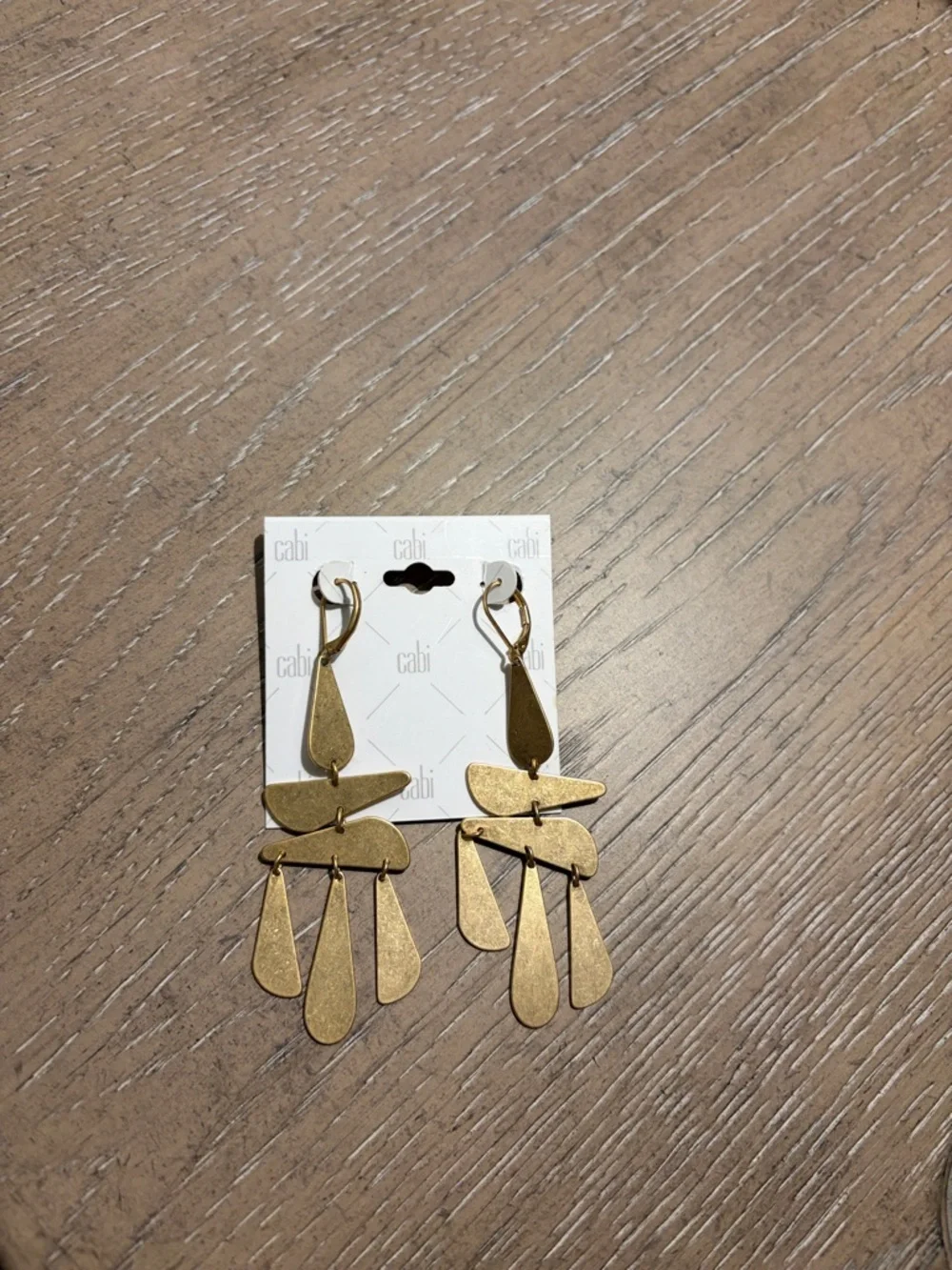 CAbi Brushed Gold Multi-Drop Chandelier Earrings - Picture 1 of 3